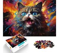 Puzzle per adulti 1000 pezzi colorato gatto doodle opera d'arte decorazione per la casa giocattolo puzzle 26 x 38 cm decorazione unica per la casa e regali per bambini dai 14 anni in su