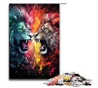 Puzzle per adulti 1000 pezzi colorato leone scarabocchio puzzle in legno per bambini gioco educativo 1000 pezzi (75x50 cm)