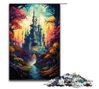 Puzzle per adulti 1000 pezzi colorato palazzo psichedelico nella famiglia degli alberi puzzle in legno gioco educativo sfida giocattolo (dimensioni 75x50 cm)