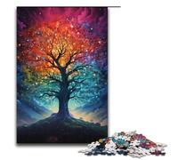 Puzzle per adulti 1000 pezzi colorato psichedelia dell'albero cosmico della vita puzzle in legno per bambini gioco educativo 1000 pezzi (38x26 cm)