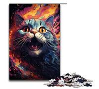 Puzzle per adulti 1000 pezzi colorato psichedelia dello spazio cosmico gatti puzzle per gioco educativo sfida giocattolo unico arredamento per la casa e regali 75x50cm