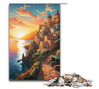 Puzzle per adulti 1000 pezzi colorato psichedelia sulla Costiera Amalfitana puzzle casa giochi educativi fai da te giocattoli ottimo regalo per giochi 1000 pezzi (38x26 cm)