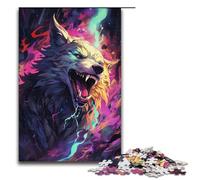 Puzzle per adulti 1000 pezzi colorato psichedelico cane malvagio dal futuro puzzle impossibile gioco di famiglia antistress sfida difficile 1000 pezzi (38x26 cm)