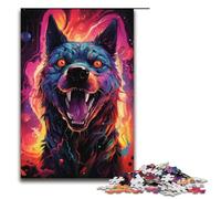 Puzzle per adulti 1000 pezzi colorato psichedelico cane malvagio dal futuro puzzle impossibile gioco di famiglia antistress sfida difficile 1000 pezzi (38x26 cm)