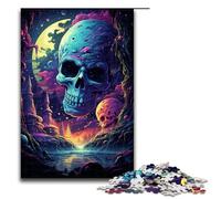 Puzzle per adulti 1000 pezzi colorato psichedelico fantasy spaziale scheletri puzzle in legno 75x50cm