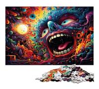 Puzzle per adulti 1000 pezzi colorato puzzle demone psichedelico un'opera d'arte per ragazzi dai 14 anni in su 1000 pezzi (38x26 cm)
