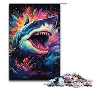 Puzzle per adulti 1000 pezzi colorato squalo puzzle in legno per bambini gioco educativo 1000 pezzi (38x26 cm)