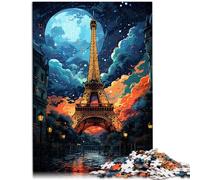 Puzzle per adulti 1000 pezzi colorato Torre Eiffel gioco sofisticato con poster coordinato e foglio quiz 26 x 38 cm