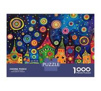 Puzzle Per Adulti 1000 Pezzi Colorful Fantasy Cityscape Art Print Puzzle Rompicapo Gioco Difficile Regali Difficili Per Amici E Familiari 52x38cm/1000pcs