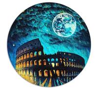 Puzzle per adulti 1000 pezzi Colosseo di Roma dipinto 1000 pezzi puzzle rotondo regali per adulti e famiglie attività, fai da te regalo arredamento per la casa 67,5x67,5 cm