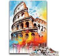 Puzzle per adulti 1000 pezzi Colosseo romano colorato per età 14 e oltre Giochi divertenti Attività divertenti a casa, regali di compleanno, regali di viaggio 50x75cm
