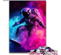 Puzzle per adulti 1000 pezzi con astronauti che fanno surf nello spazio, adatti dai 14 anni in su, ideali come regalo per tutta la famiglia dimensioni 50x75cm