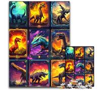 Puzzle per adulti 1000 pezzi con collage di dinosauri, puzzle in cartone, sfida educativa, ideale come regalo per tutta la famiglia dai 14 anni in su, 26x38cm