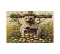 Puzzle per adulti, 1000 pezzi, con immagine di iena pasquale, in legno, stile vintage, decorazione per la casa e l'intrattenimento domestico