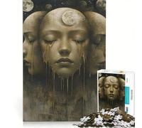 Puzzle per adulti 1000 pezzi con molteplici volti e occhi chiusi antistress taglio di precisione ideale come regalo per tutta la famiglia 50x75cm