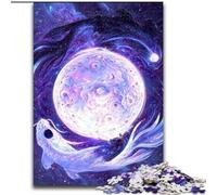 Puzzle per adulti 1000 pezzi con pesci koi nello spazio, regalo perfetto per feste e compleanni (dimensioni 26x38cm)