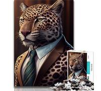 Puzzle per adulti 1000 pezzi con tuta da giaguaro e vestiti da animali 1000 pezzi per adulti, giochi educativi, decorazioni per la casa, regalo di compleanno, regali, arte murale (dimensioni 75x50cm)