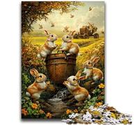 Puzzle per adulti 1000 pezzi Conigli nel campo per bambini dai 14 anni in su Gioco impossibile Regalo di compleanno di Natale 50x75cm