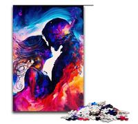 Puzzle per adulti 1000 pezzi Coppia di fiamme gemelle innamorate Puzzle in legno per bambini Gioco educativo (75x50 cm)