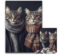 Puzzle per adulti, 1000 pezzi, coppia di gatti, puzzle in cartone, difficili e impegnativi, ottimi regali e giocattoli per bambini dai 14 anni in su, 26x38cm