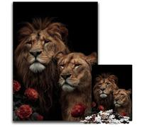 Puzzle per adulti 1000 pezzi, coppia di leoni, puzzle di cartone, giochi, giocattoli, regalo, compleanno unico e regali per bambini dai 14 anni in su, 26x38cm