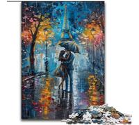 Puzzle per adulti 1000 pezzi Coppia sotto la Torre Eiffel, giocattolo educativo intellettuale decomprimente, regalo di compleanno, regali (dimensioni 26x38cm)