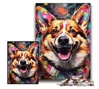 Puzzle per adulti 1000 pezzi Corgi Graffiti Puzzle per adulti 26x38cm Regalo perfetto per genitori, amanti, amici - Età 14+