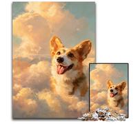 Puzzle per adulti 1000 pezzi Corgi in The Cloud Puzzle in legno Gioco interattivo per famiglie, rompicapo regalo, giocattolo educativo 50X75CM