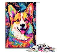 Puzzle per adulti 1000 pezzi Corgi nel cratere circondato da schizzi Ogni pezzo è unico Gioco divertente e stimolante per tutta la famiglia 75x50 cm