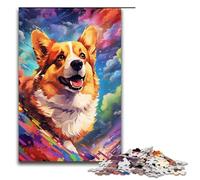 Puzzle per adulti 1000 pezzi Corgi nel cratere circondato da schizzi Un sacco di puzzle impossibili Gioco per famiglie Antistress Sfida difficile 75x50cm