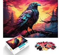 Puzzle per Adulti 1000 pezzi Corvo synthwave colorato Puzzle Divertenti in Famiglia 26x38cm Migliorare l'amore tra le coppie per i giovani di 14 anni
