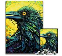 Puzzle per adulti 1000 pezzi Corvo verde Puzzle impossibili per adulti Ideale per divertimento in famiglia, relax e regali per le feste 50x75CM/19,68x29,52 pollici