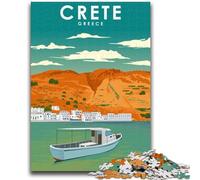 Puzzle per adulti 1000 pezzi Creta Grecia Poster di viaggio Aiuta il cervello ad allenarsi Giocattoli avvincenti per coltivare la pazienza Un'opera d'arte (dimensioni 50x70cm)