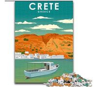 Puzzle per adulti 1000 pezzi Creta Grecia Poster di viaggio, per età 14 e oltre Ogni pezzo è unico - Gioco divertente e stimolante per tutta la famiglia Ottimo regalo 50x75cm