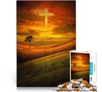 puzzle per adulti 1000 pezzi Croce di luce Fatto di cartone per e da 14 anni in su Giocattolo educativo antistress Regalo di compleanno, regali, arte murale misurare：38x52cm