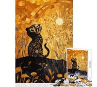 Puzzle per adulti 1000 pezzi Cucciolo di leone con alba Decorazione per la casa Giocattoli Opera d'arte Regalo Giochi per famiglie con pezzi completamente interconnessi di forma casuale 50x75cm