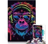 Puzzle per adulti 1000 pezzi cuffie scimmia occhiali da sole taglio di precisione puzzle 26 x 38 cm gioco impegnativo e gioco di famiglia