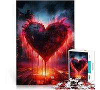 puzzle per adulti 1000 pezzi cuore ardente Fatto di cartone per età pari o superiore a 14 anni Antistress Sfida difficile Regalo di compleanno di Natale misurare:38x52cm
