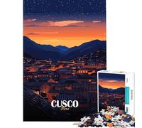Puzzle per adulti 1000 pezzi Cusco Perù al calar della notte Gioco rilassante Sfida per l'intelligenza Giocattolo avvincente Ottimo regalo Attività per la famiglia (Dimensioni 38x26cm)
