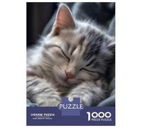 Puzzle Per Adulti 1000 Pezzi Cute Kitty Cat Sleeping Puzzle Per Adulti Gioco Pratico Vacanza A Casa Passatempo Gioco Stimolante Regali 70x50cm/1000pcs