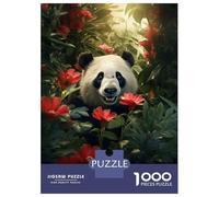 Puzzle Per Adulti 1000 Pezzi Cute Panda Jungle Flowers Puzzle Gioco Rompicapo Ma Divertente E Umoristico Regali Di Natale E Compleanno 70x50cm/1000pcs