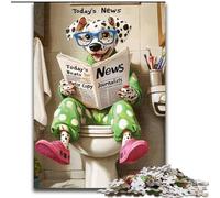 Puzzle per adulti 1000 pezzi "Dalmata che va in bagno" in legno, un regalo perfetto per il divertimento in famiglia, 50x75cm, attività per adulti e famiglie, regalo fai da te per la casa