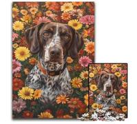 Puzzle per adulti, 1000 pezzi dalmata tra i fiori puzzle in legno regalo perfetto per compleanni, feste, ideale per Natale 50X75cm