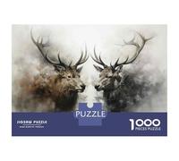 Puzzle Per Adulti 1000 Pezzi Deer Head Wall Art Prints Puzzle Per Adolescenti Giocattolo Decorazione Da Parete Decorazione Da Parete Regali Per Amici E Familiari 70x50cm/1000pcs
