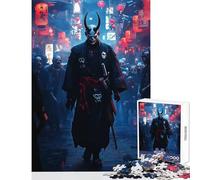 Puzzle per adulti 1000 pezzi Demone Samurai in ambiente urbano Decorazione per la casa Giocattoli Ottimo regalo Gioco per famiglie Migliorare l'amore tra coppie Dimensioni 38x52cm