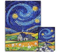 Puzzle per adulti 1000 pezzi Dente di leone sotto il cielo notturno in legno, relax e sfida, arte decorativa colorata per la casa, amici, 50x75cm