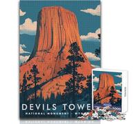 Puzzle per adulti 1000 pezzi Devils Tower Wyoming Bellissimo design Gioco Decorazione perfetta Regalo di compleanno Dimensioni 38x26cm