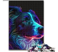 Puzzle per adulti, 1000 pezzi di animali al neon con cani, realizzati in cartone, intrattenimento rilassante, regalo di Natale perfetto e decorazione per la casa, 1000 pezzi(26x38cm)