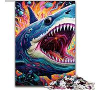 Puzzle per adulti 1000 pezzi di animali, squali, in legno, ideali per il divertimento in famiglia, il relax e come regalo per le feste, 50x75cm Sfida e divertimento, attività per famiglie