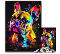 Puzzle per adulti, 1000 pezzi di bulldog francese in cartone, ideali per gli innamorati, perfetti come regalo di Natale, Capodanno e San Valentino, 26X38CM/10,23x14,96 pollici.
